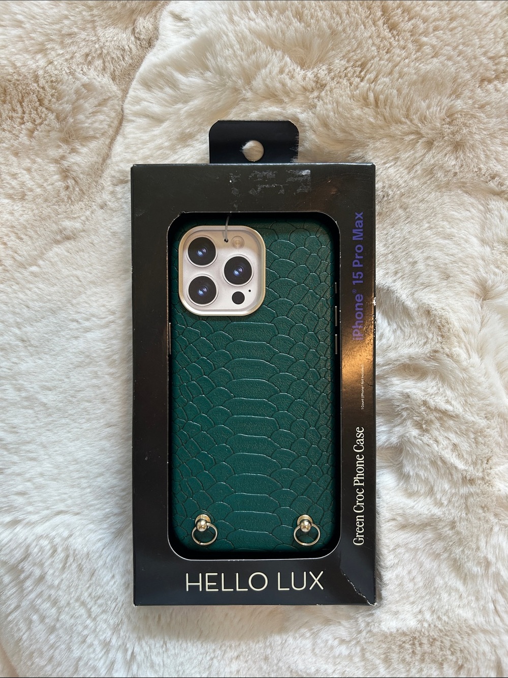 Hello Lux Green Croc Phone Case for iPhone 15 Pro Max